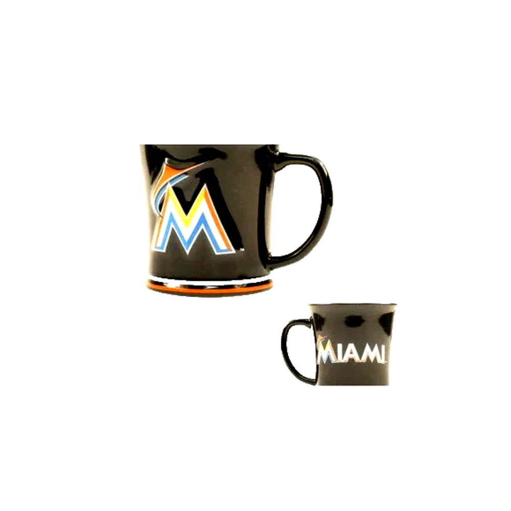 MLB Miami Marlins 15oz Mug Ceramic Black (1) Cup Baseball New Coffee Retro Logo